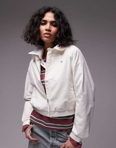 Tommy Jeans Tommy Jeans cotton bomber jacket in off white