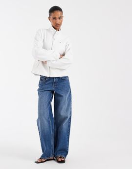 Tommy Jeans Tommy Jeans cotton funnel neck zip up jacket in white