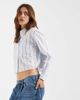 Tommy Jeans Tommy Jeans cotton relaxed fit cropped shirt in blue stripe - 1