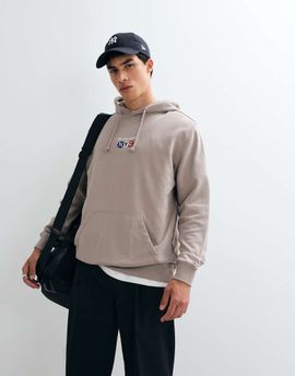 Tommy Jeans Tommy Jeans cotton subway logo hoodie in stone-Neutral