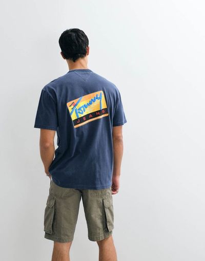 Tommy Jeans Tommy Jeans cotton subway logo relaxed fit t-shirt in navy
