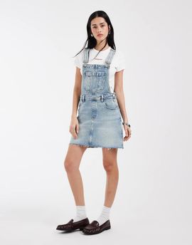 Tommy Jeans Tommy Jeans denim overalls dress in light wash blue