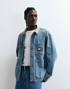 Tommy Jeans Tommy Jeans denim utility jacket in mid wash blue