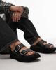 Tommy Jeans Tommy Jeans double strap buckle sandals in black - 1