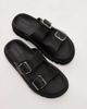 Tommy Jeans Tommy Jeans double strap buckle sandals in black - 4
