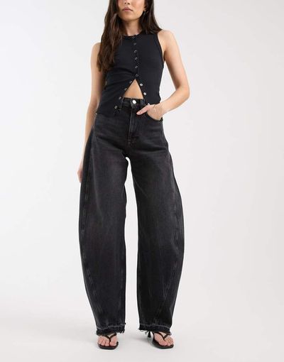 Tommy Jeans Tommy Jeans Ella mid rise barrel leg jeans in bag-Black