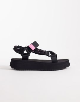 Tommy Jeans Tommy Jeans Eva chunky sandals with rope detail in black