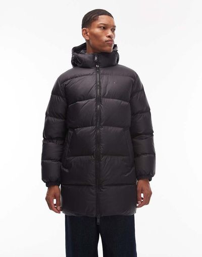 Tommy Jeans Tommy Jeans flag down long puffer jacket in black