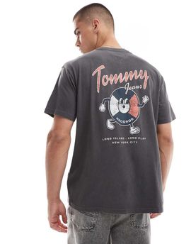 Tommy Jeans Tommy Jeans fun record backprint graphic T-shirt in washed black