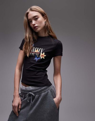 Tommy Jeans Tommy Jeans graphic baby t-shirt in black