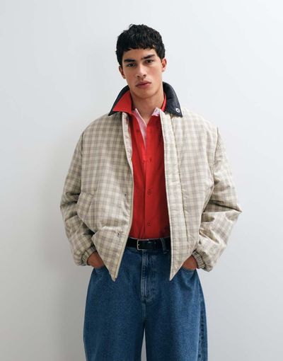 Tommy Jeans Tommy Jeans harrington jacket in beige plaid-Neutral