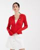 Tommy Jeans Tommy Jeans hooded ribbed cardigan in red - 1
