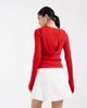 Tommy Jeans Tommy Jeans hooded ribbed cardigan in red - 4