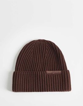 Tommy Jeans Tommy Jeans linear logo beanie in brown