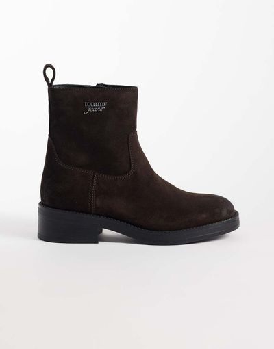 Tommy Jeans Tommy Jeans Lisa real suede soft sole boots in dark brown
