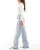 Tommy Jeans Tommy Jeans Mia mid rise relaxed straight jeans with frayed seams in ultra light wash-Blue - 3