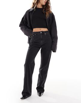 Tommy Jeans Tommy Jeans Mia mid rise relaxed straight leg jeans in black wash