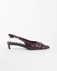 Tommy Jeans Tommy Jeans Olimpia leather slingback kitten heels with buckles in burgundy-Red - 1