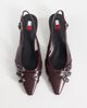 Tommy Jeans Tommy Jeans Olimpia leather slingback kitten heels with buckles in burgundy-Red - 4