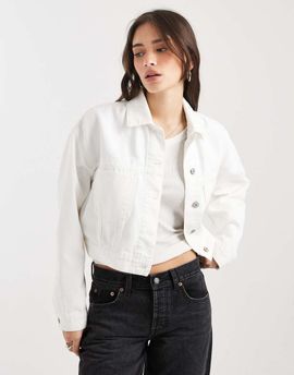 Tommy Jeans Tommy Jeans oversized cropped denim trucker jacket in white
