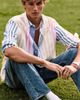 Tommy Jeans Tommy Jeans oxford shirt in blue/green stripes-White - 2