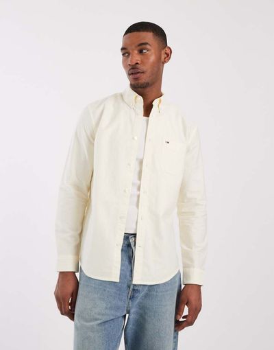 Tommy Jeans Tommy Jeans oxford shirt in yellow stripe