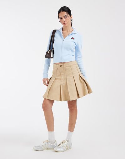 Tommy Jeans Tommy Jeans pleated mini skirt in beige-Neutral