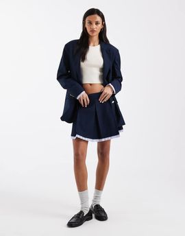 Tommy Jeans Tommy Jeans pleated mini skirt in navy - part of a set