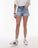 Tommy Jeans Tommy Jeans raw edge denim hot pants with paisley pockets in light wash-Blue - 4