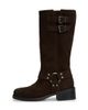 Tommy Jeans Tommy Jeans real brushed suede high boots in dark brown - 1