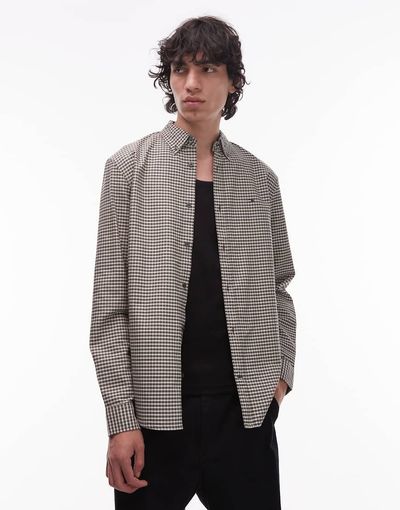 Tommy Jeans Tommy Jeans regular oxford check shirt in khaki-Green