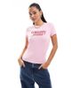 Tommy Jeans Tommy Jeans retro script baby t-shirt in pink and red - 1
