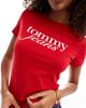Tommy Jeans Tommy Jeans retro script baby t-shirt in red and white - 3