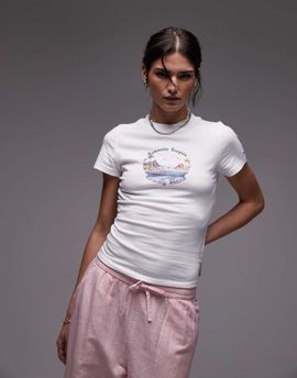 Tommy Jeans Tommy Jeans romantic tropics graphic t-shirt in white