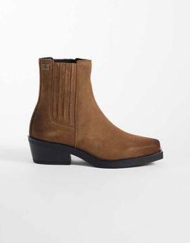Tommy Jeans Tommy Jeans Sasha real suede cowboy boots in tan-Brown
