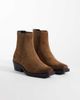 Tommy Jeans Tommy Jeans Sasha real suede cowboy boots in tan-Brown - 2