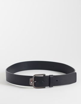 Tommy Jeans Tommy Jeans Scanton leather belt with logo buckle in black
