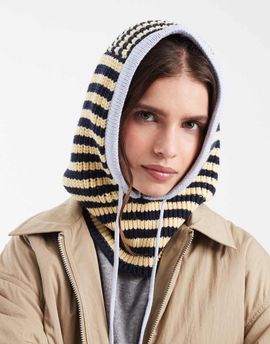 Tommy Jeans Tommy Jeans script logo knit bonnet in yellow stripe