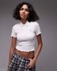 Tommy Jeans Tommy Jeans shirred polo top in white - 1