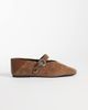 Tommy Jeans Tommy Jeans suede ballerina shoes in brown - 1