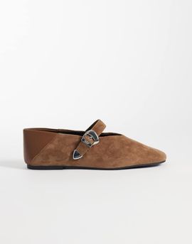 Tommy Jeans Tommy Jeans suede ballerina shoes in brown
