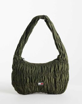 Tommy Jeans Tommy Jeans urban ruched shoulder bag in khaki-Green