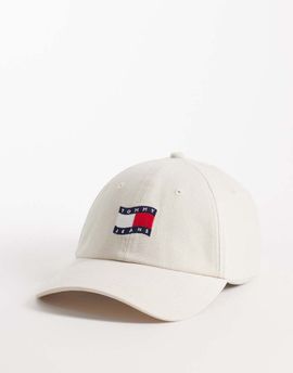 Tommy Jeans Tommy Jeans Wave logo cap in cream-White