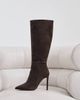 Tony Bianco Tony Bianco Apollo1 pointed toe heeled knee boots in expresso suede-Brown - 2