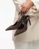 Tony Bianco Tony Bianco Asti curved heel slingback shoes in espresso suede-Brown - 4