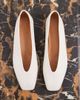 Tony Bianco Tony Bianco Brash square toe ballet flats in off white leather - 1