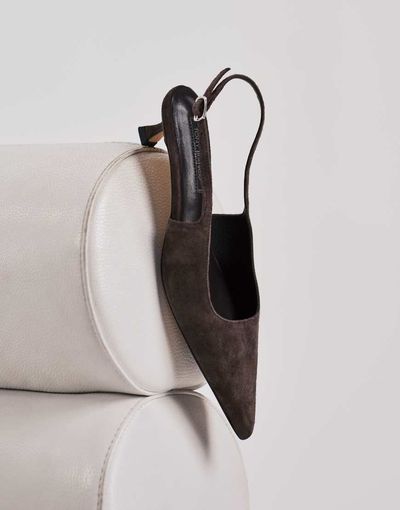 Tony Bianco Tony Bianco Crush kitten heel slingback shoes in espresso suede-Brown