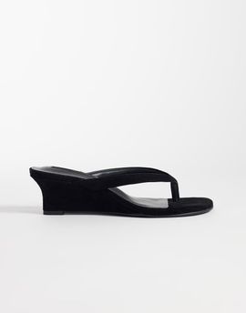 Tony Bianco Tony Bianco Edgy heeled wedge sandals in black suede