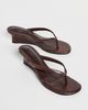 Tony Bianco Tony Bianco Edgy Wedge Thong Sandals Choc Vintage - 5