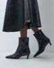 Tony Bianco Tony Bianco Estelle curved kitten heel ankle boots in black vintage - 2